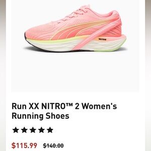 Puma XX Nitro 2 Runnning Shoes 7.5 Coral